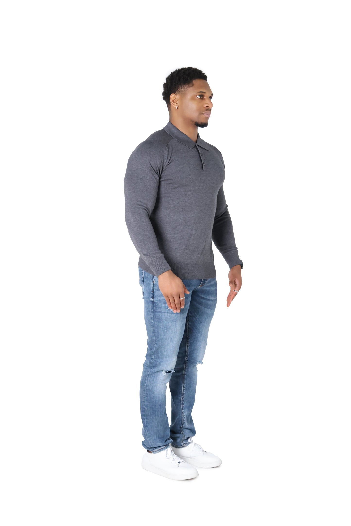 Luxury Silky Wool Knit Long Sleeve Poly Tops